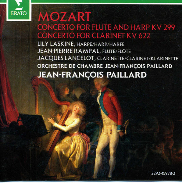 W.A. Mozart - Lily laskine, jean - Pierre rampal, jacques lancelot, orchestre de chambre jean - François paillard, jean - François paillard - Concerto for flute and harp kv 299, concerto for clarinet  - W.A. Mozart - CD